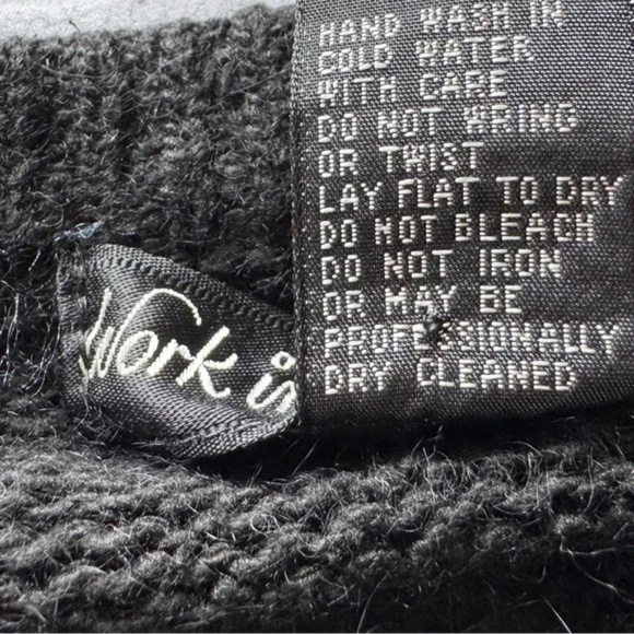 Work In Progress Vintage Sequin Floral Cardigan Black Women's Silk Angora Blend - Picture 7 of 10